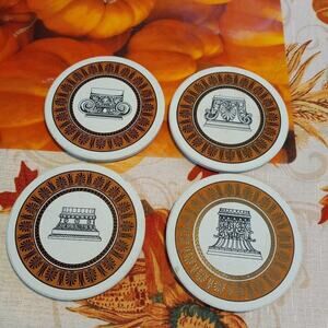 Retro Hindostone Greek Style Coasters Set of 4 by Hindostone Products, Inc.